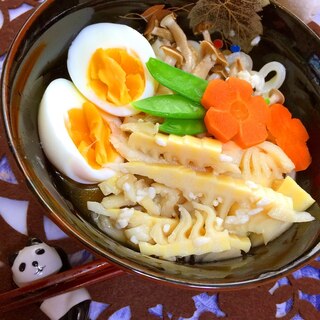 筍と茸のナムルぶっかけうどん